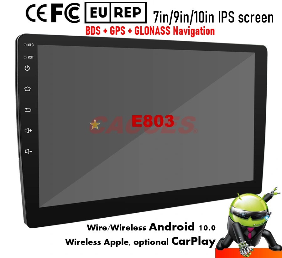 Recetor de rádio estéreo para automóvel com DIN duplo, unidade principal do ecrã tátil HD curvo de 2,5 polegadas e 10,1 polegadas, leitor multimédia com câmara de vista traseira e Android iOS Mirror Link, Dual USB GPS