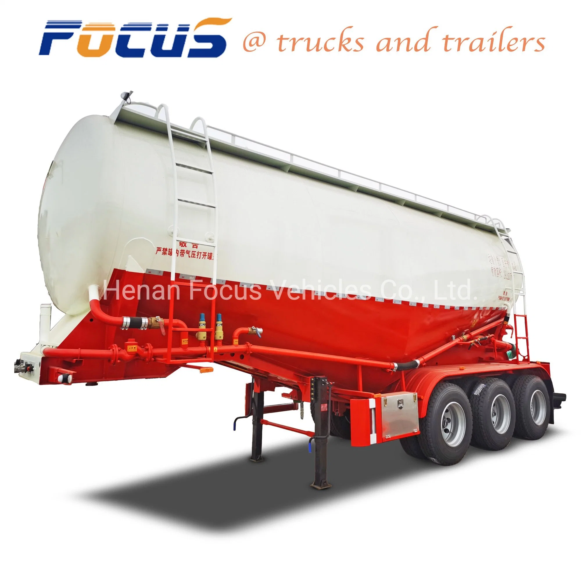 40cbm Double Tire V Shape Powder Cement Tank Semi-Trailer for Sale