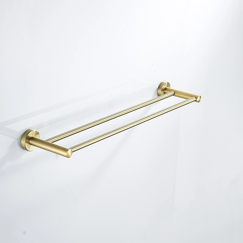 Titanium Gold Plated Bath Towel Bar Towel Rack Rod Classic Wall Mounted SUS304 Stainless Steel Bathroom Towel Holder Toilet Kitchen Towel Shelf Triple Tier