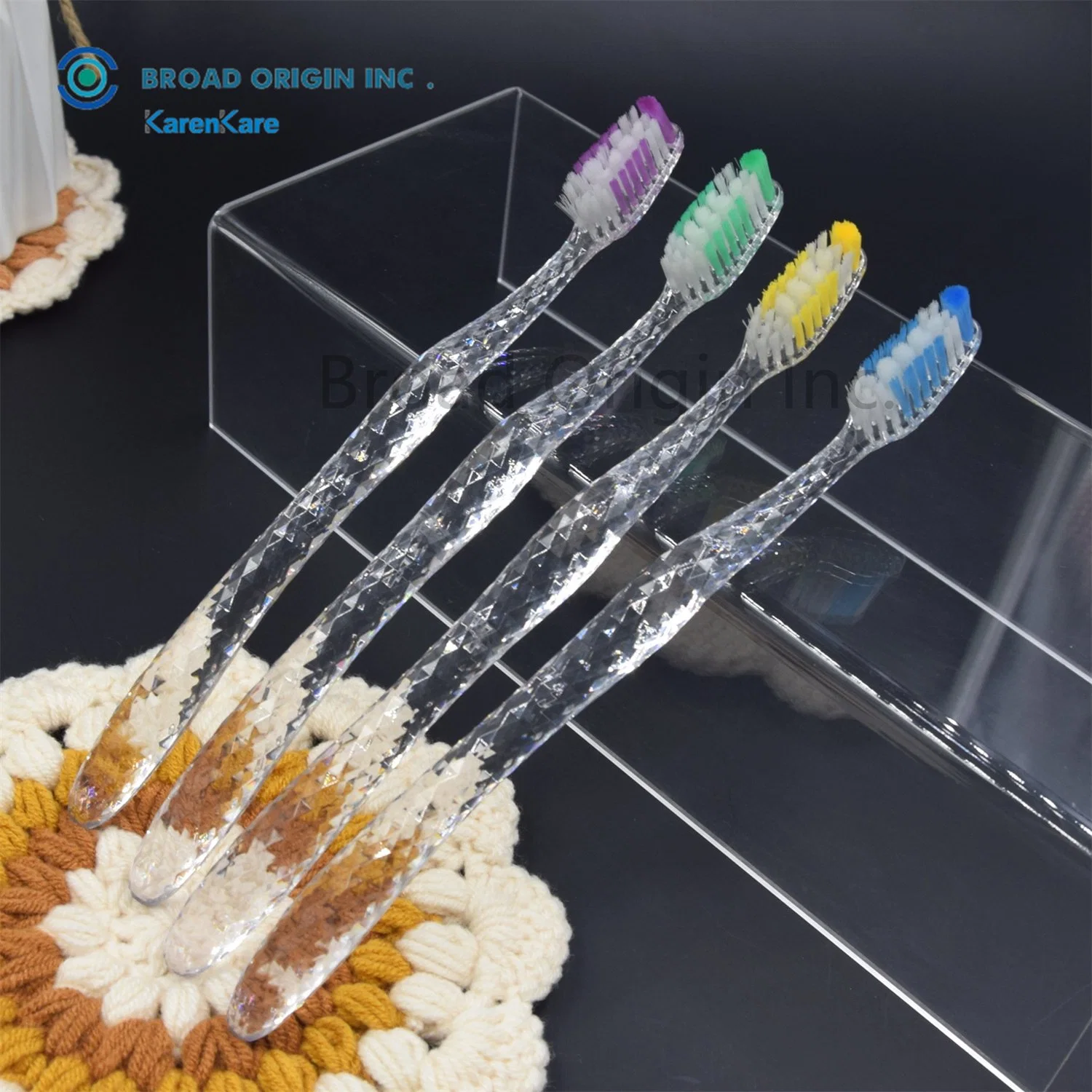 High Grade PETG Material Crystal Toothbrush, Ultra Clear and Transparent, Soft Bristles BPA Free