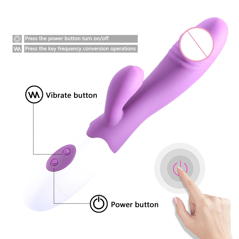 Silicone Vibrator with 18K Gold Handle Vibrators Sex Toy