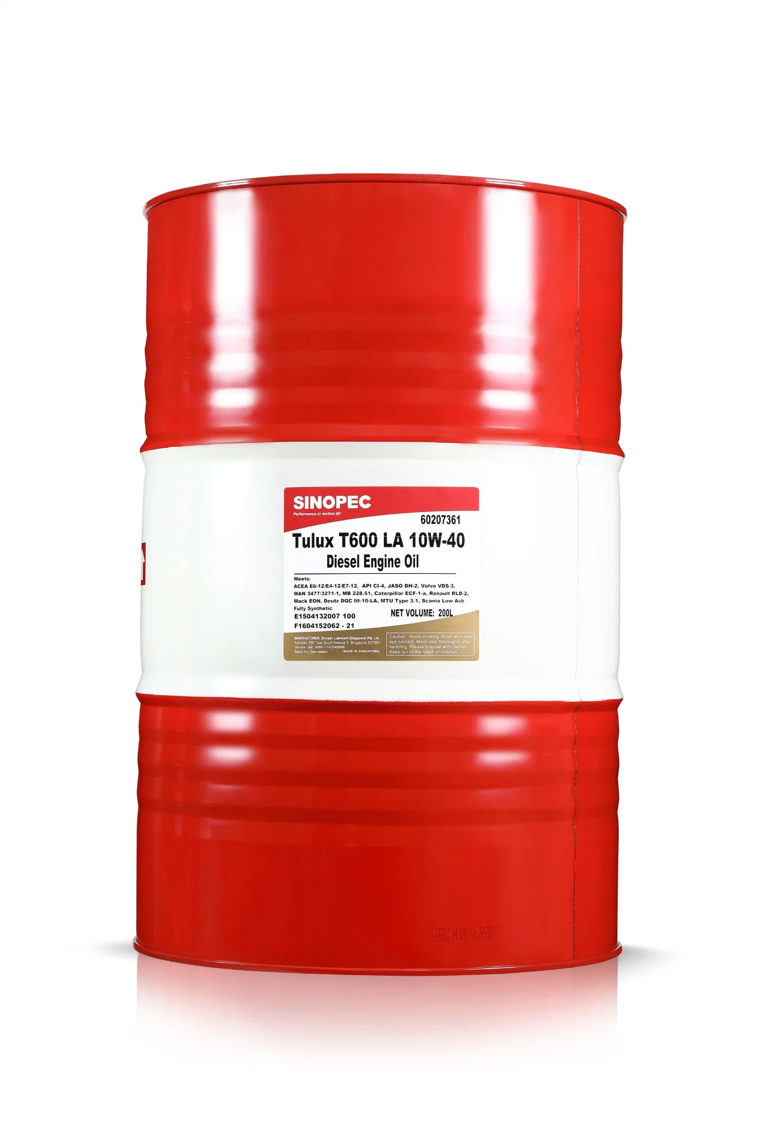 Sinopec Ci-4 15W40 Óleo de Motor Diesel