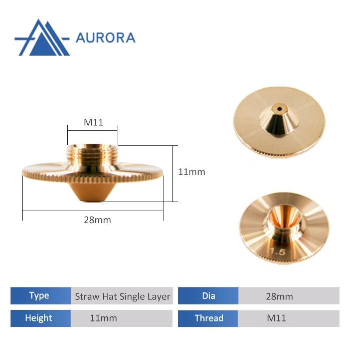 Aurora Laser Hat D28h15 Single Nozzles for Laser Cutting Head