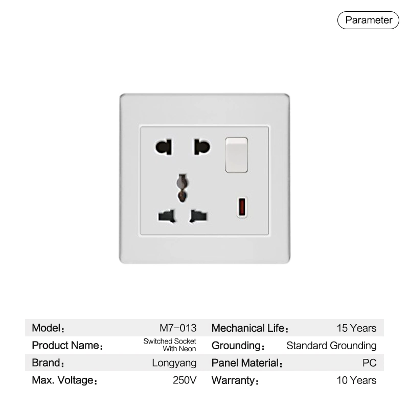 3 Pin with Wiring Multi Double Switch Socket Electric with Wall Switch UK Electric Socket