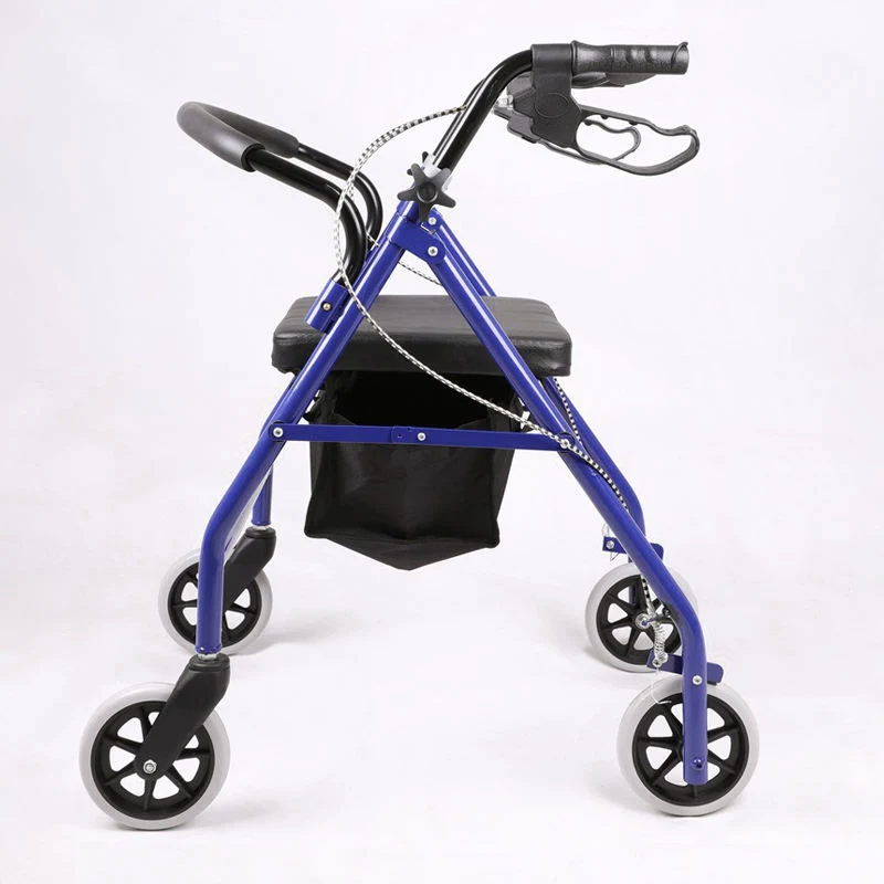 Foldable 4 Wheels Rollator for Elderly and Disabled People Mobility Walker with Seat