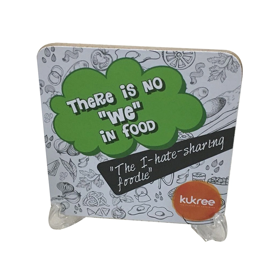 Company Business Promotional Items and Gifts - Custom Hardboard Coasters with Cork Backing