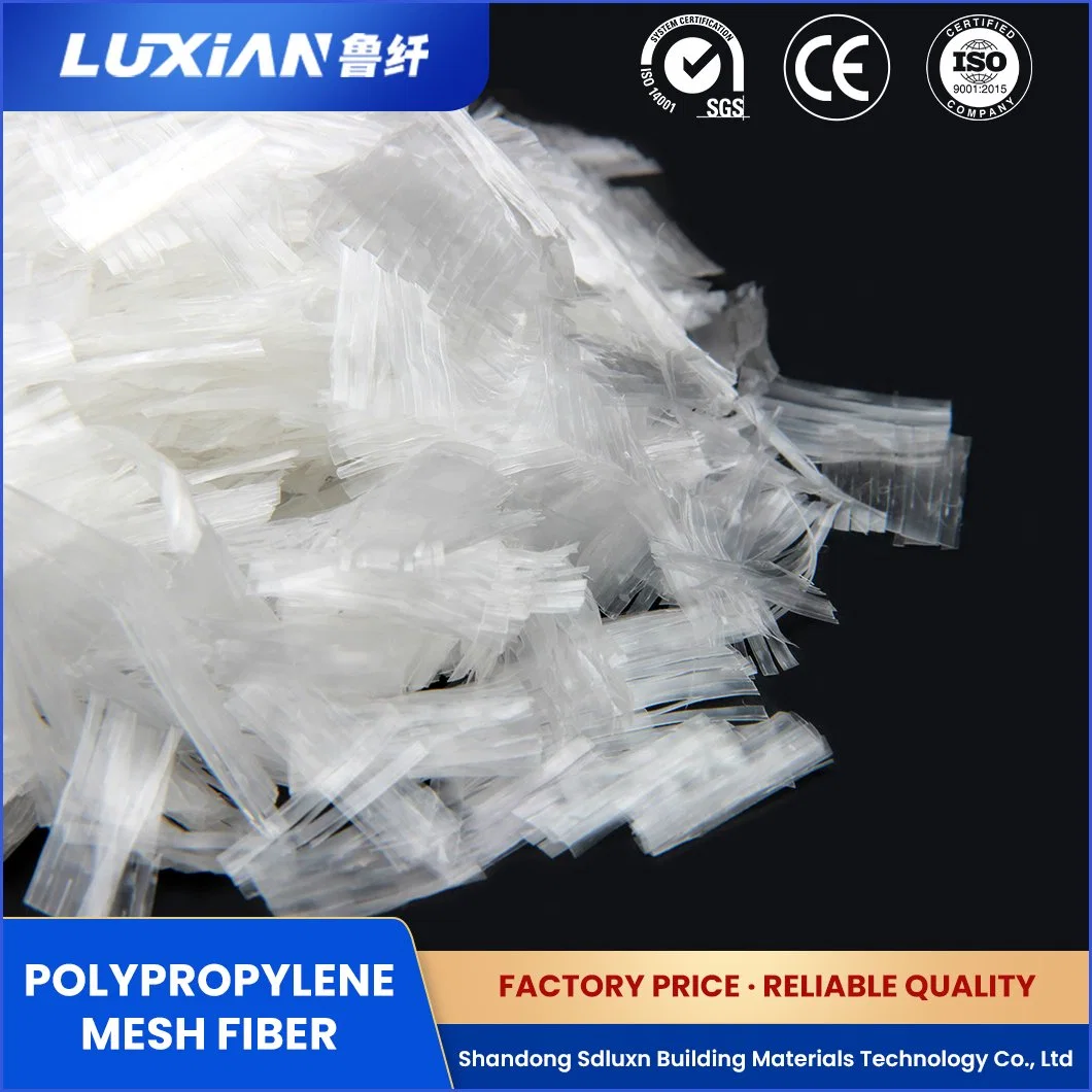 Sdluxn Concrete Reinforcing Fiber Lxbw Modified Polypropylene Functional Polypropylene Fiber Mesh China Polypropylene PP Fibrillated Mesh Factory