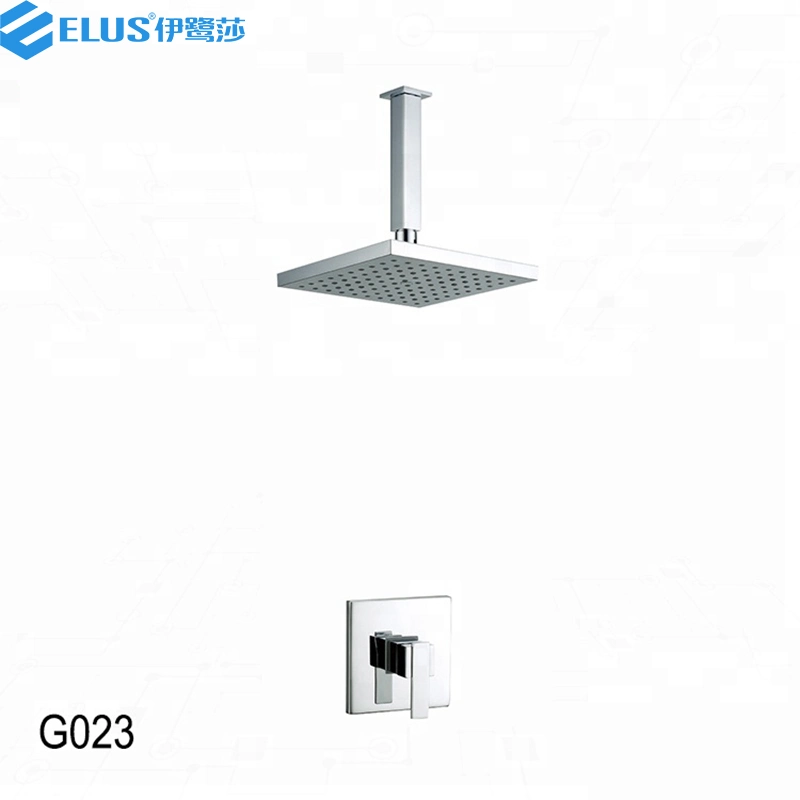 Hotel Rain Fall and Waterfall Shower Faucet Set Bath Tap High Pressure Square for Bathroom