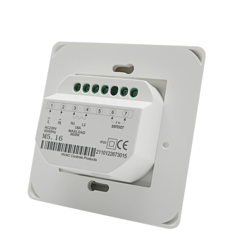 Elektrische Fußbodenheizung Raumthermostat Manuelle Bodenheizung Kabelthermostat 220V 16A Temperaturkontrollmessgerät mit Sensor