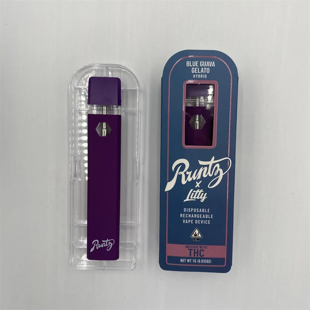 Mayorista/Proveedor vacío rundy Litty Runtz Diposable VAPE Pen Pod DAB Cera 1000mg 1ml 1,0ml 1 Gram bobina cerámica CB.D TH.C. Delt.a 8 D8 Live Resin Kit de inicio recargable