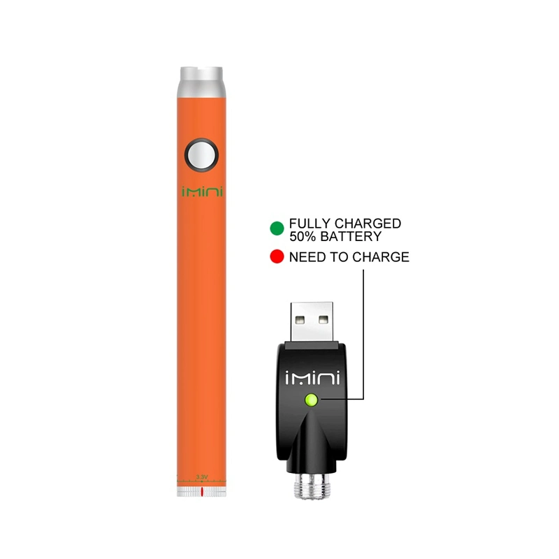 Amazon Venta caliente 380mAh precalentar tensión variable Vape pen USB cargador de batería E narguile 510 de la batería de torsión