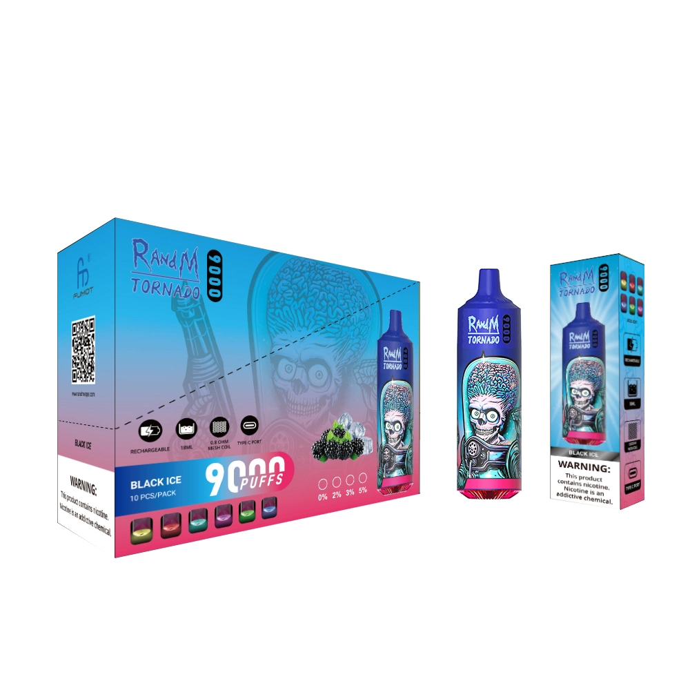 2023 China fábrica alta qualidade tornado Bang Randm marca tornado Bang Box 12000 6000 7000 9000 10 000 Puffs com LED descartável Venda por atacado de Vape