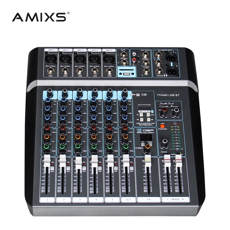 6 Channel Portable Audio Mixer Mx600