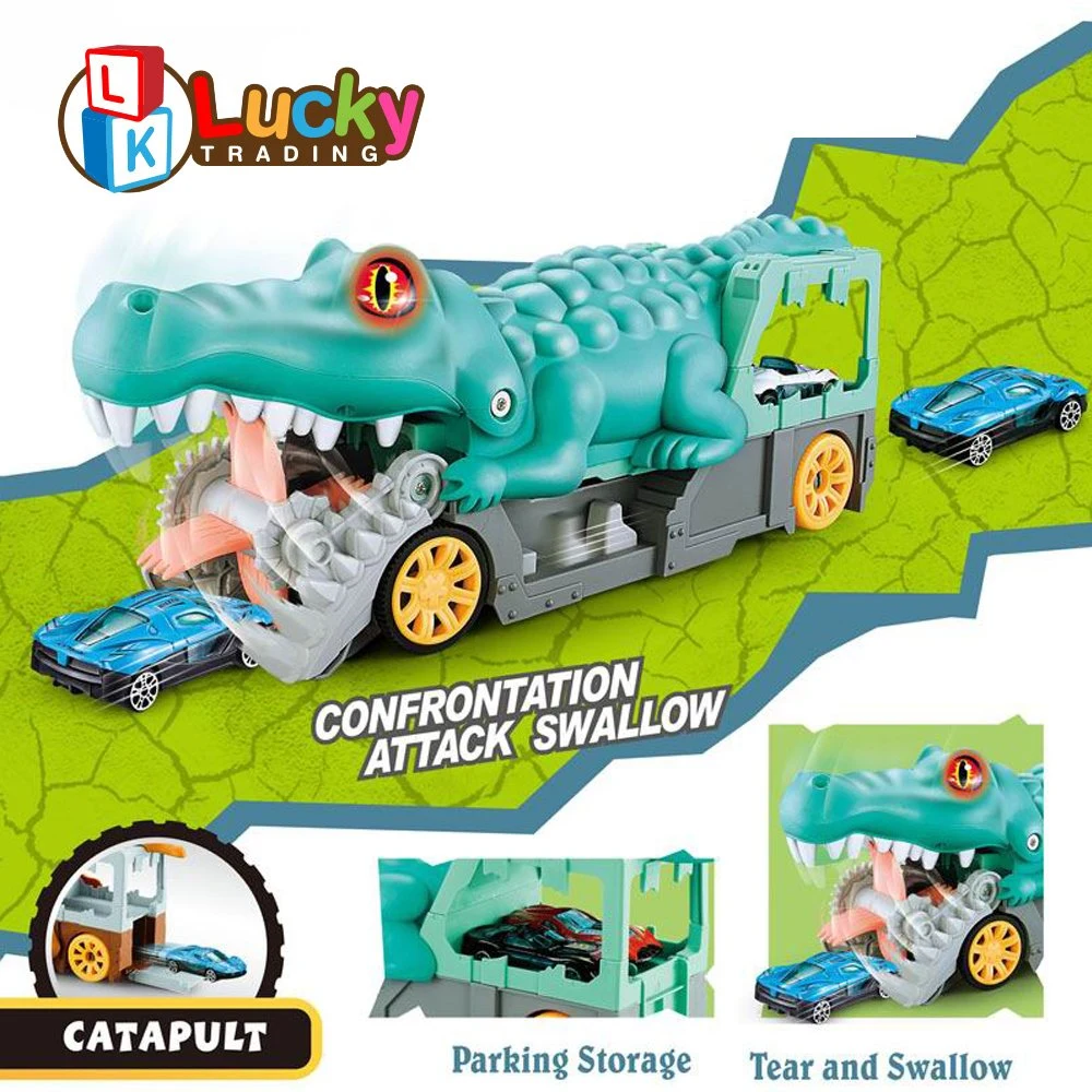 Coche de juguete Shark Chomp Transporter &amp; 1: 64 Coche Escala