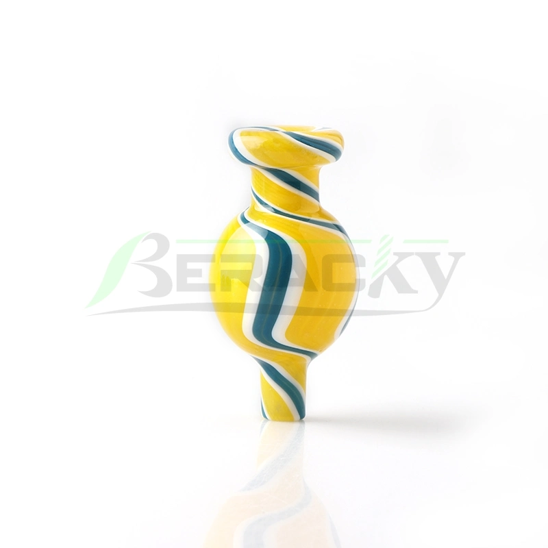 Mayorista Multi Color Swirl vidrio burbuja Carb tapa de fumar Accesorios Pipefor agua