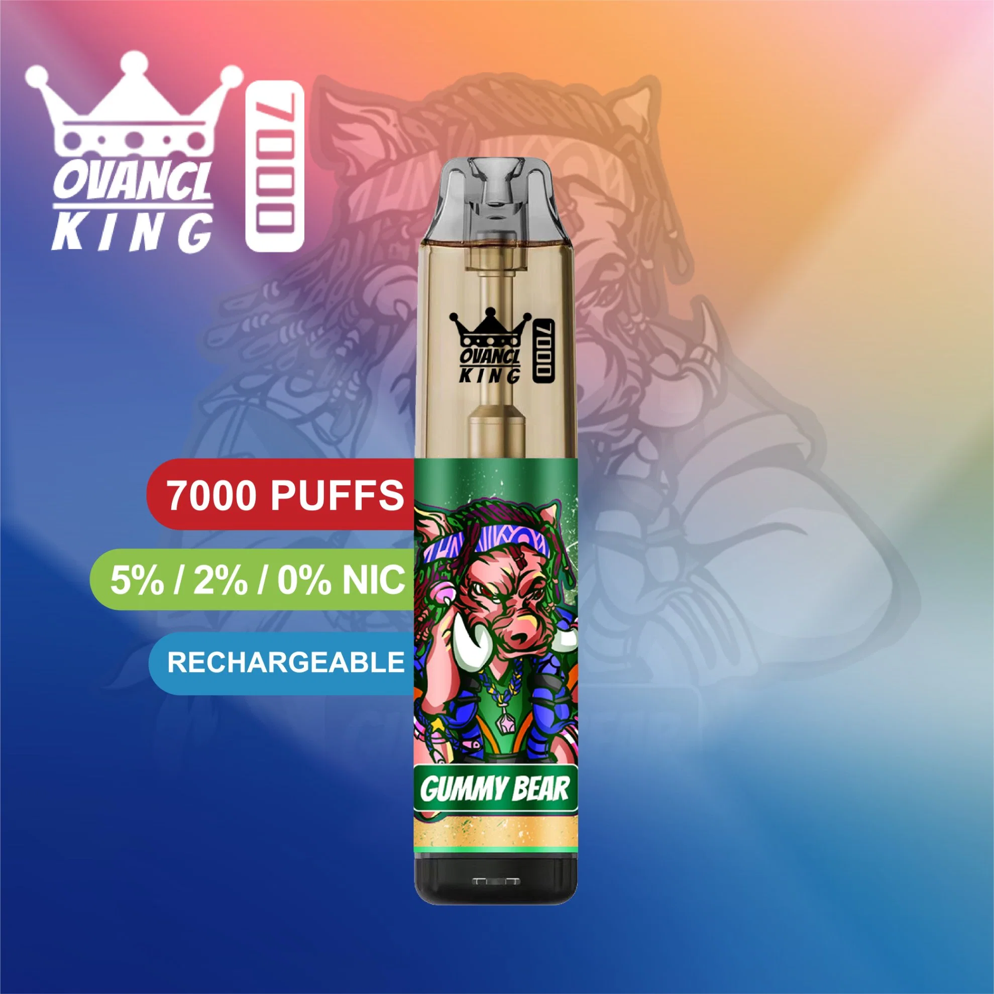 2023 Hot 7000 puff Vapes Shenzhen e preço de fábrica de cigarros LED leve OEM Vaporizer Atacado I Cabo descartável cigarro eletrónico Caneta de Pape tornado 7000