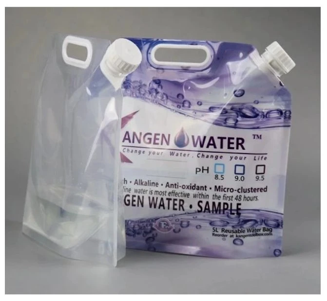 5L de Agua Kangen el almacenamiento de emergencia bolsa de plástico plegable Camping