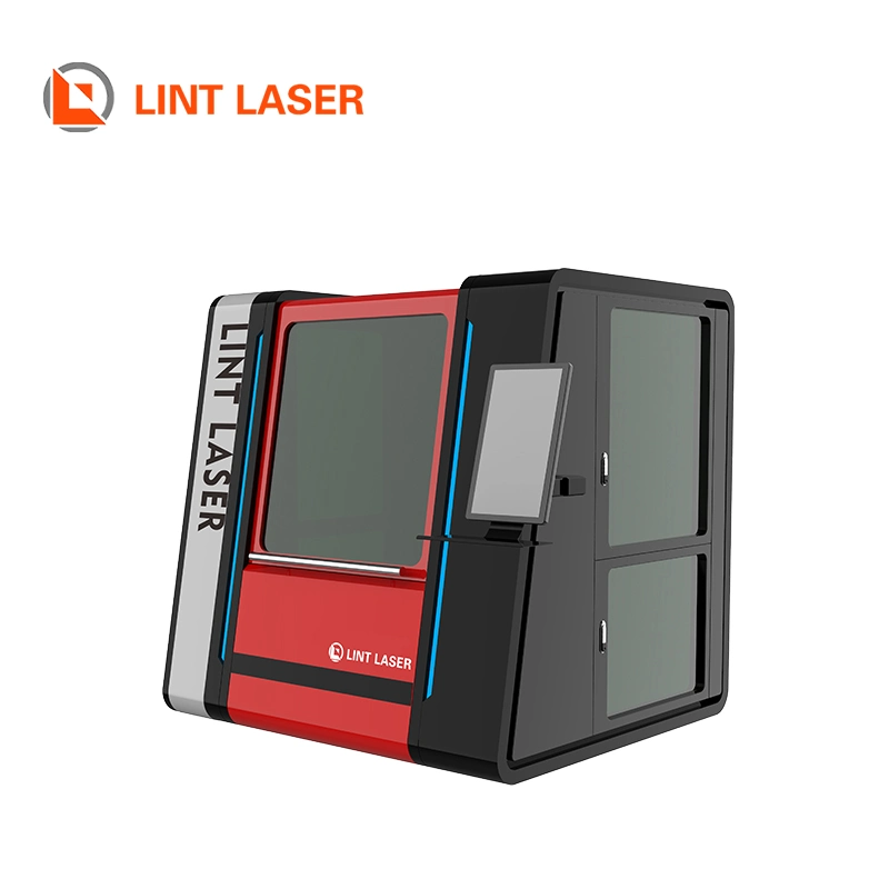 Enclosed Thin Steel Cut Professional Fiber Laser Cutter Equipment 4040 6060 6090 8080 1390 1310 1500W 2000W 3000W 4000W with Water Chiller for Metal