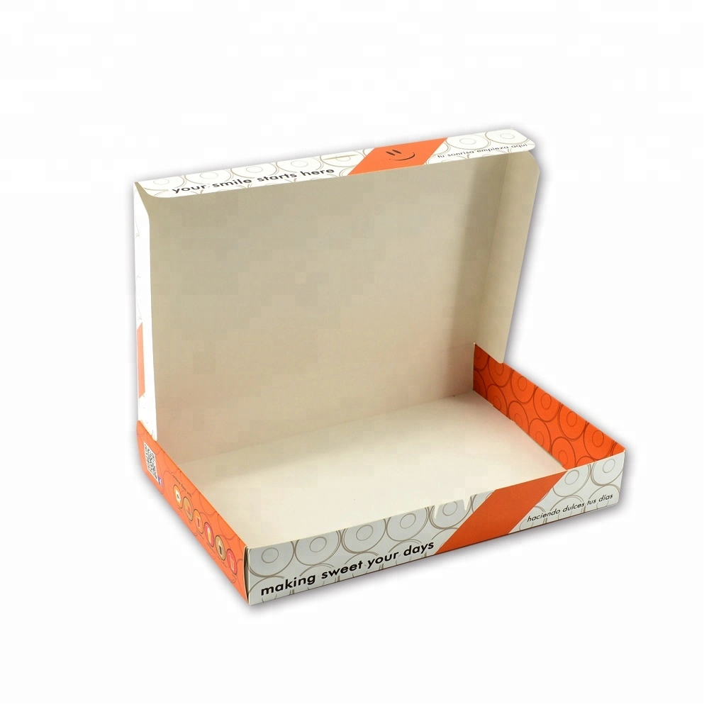 Folding Flat Cardboard Cookie Sweet Box Packaging Custom Print Shipping Party Dessert Donut Paper Box