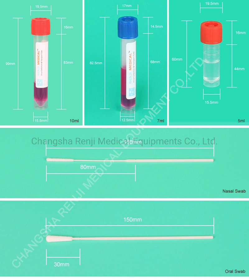 Teste VTM de amostradores de vírus de produto de deteção médica descartável Tubo