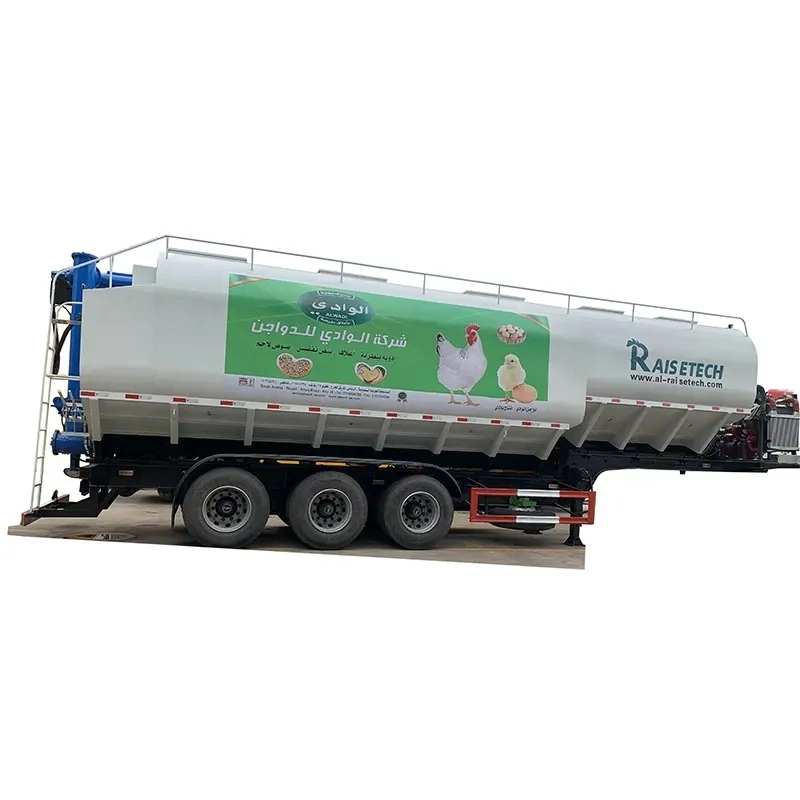 Aluminum Alloy 30 Ton Electrical Auger Conveyor Bulk Feed Tank Grain Poultry Feed Trailer