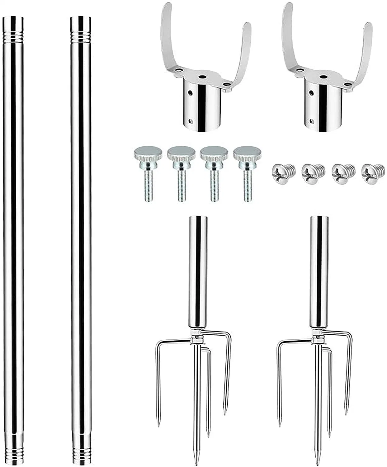 String Light Pole, Stainless Steel Festoon Lantern Pole Shepherd Crook Hook Garland Bracket for Wedding Party Gathering Festivals