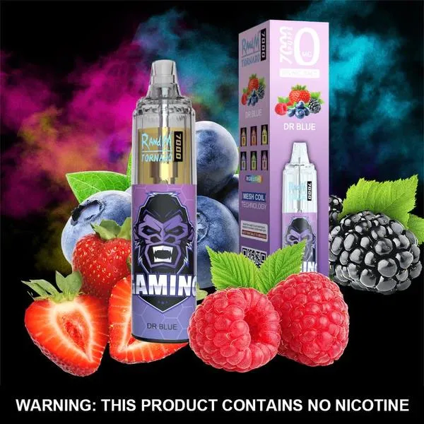 راندم تورنادو 7000 أطواق Vape E Cigarette 7000 Puff يمكن التخلص منها