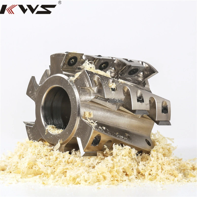 Kws Helical Planing Spiral Cutter Head Wood Cutting High Performance Throw-Away Type Woodworking Spiral Cutter Head