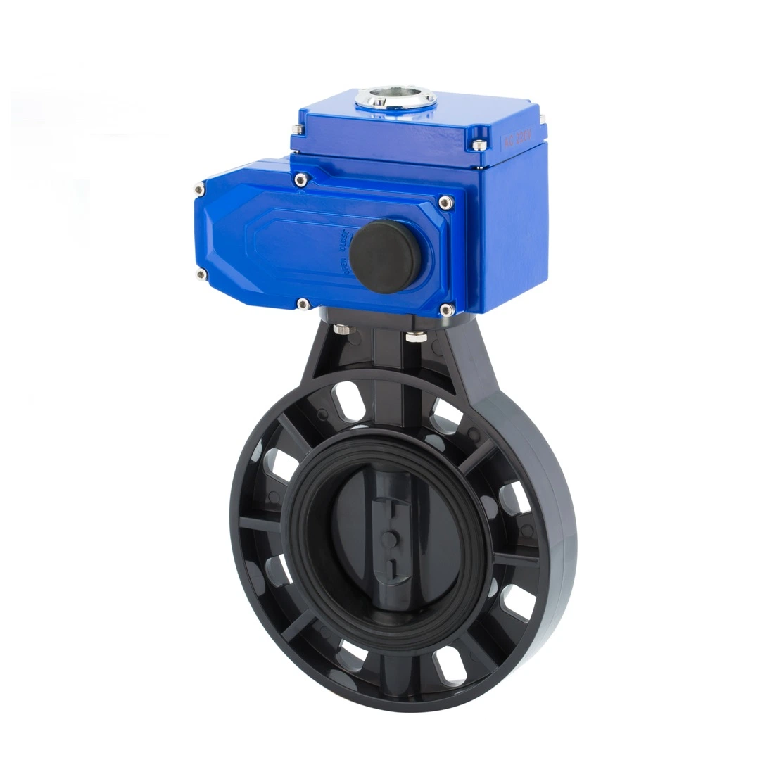 Good Price 220V 24V 2 Inch UPVC Plastic Wafer PVC Electric Butterfly Valve