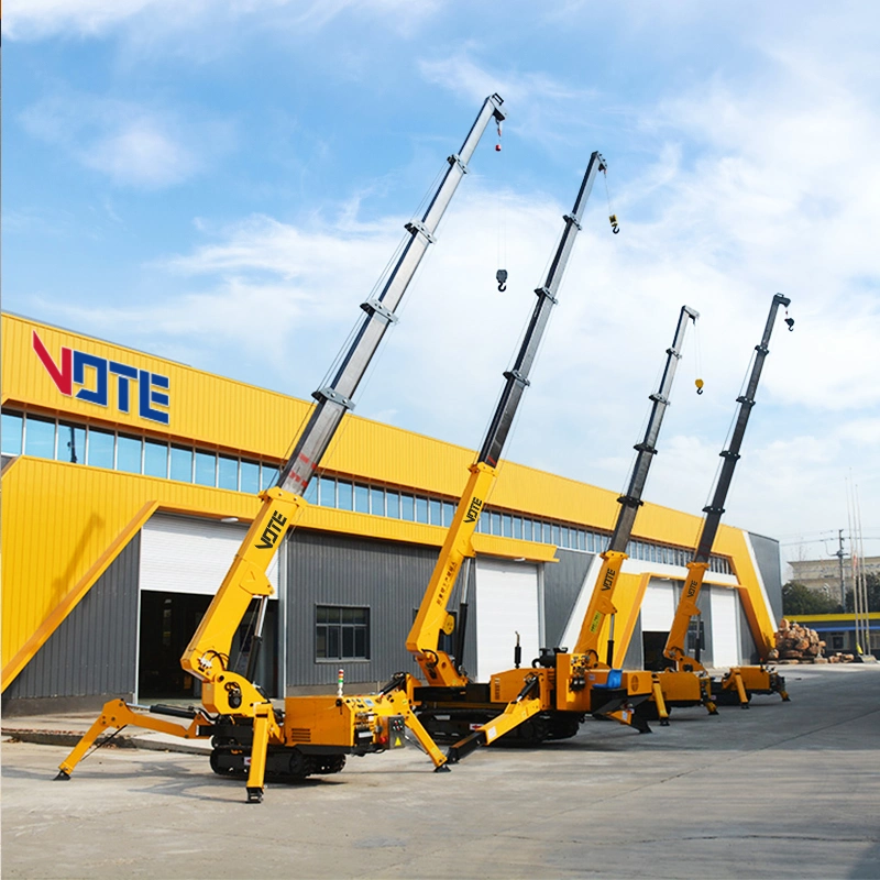 Nouvelle grue élévatrice portable sur châssis à chenilles de 5 tonnes, grue araignée à commande à distance, grue de levage à vendre 12V.