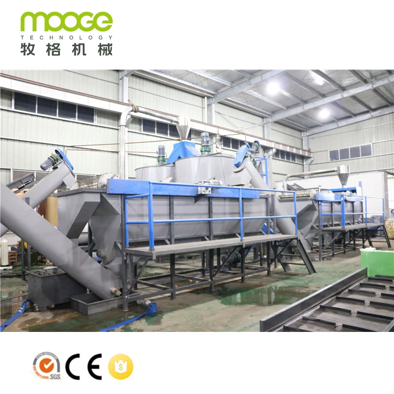 High production PET bottle recycling and cleaning line