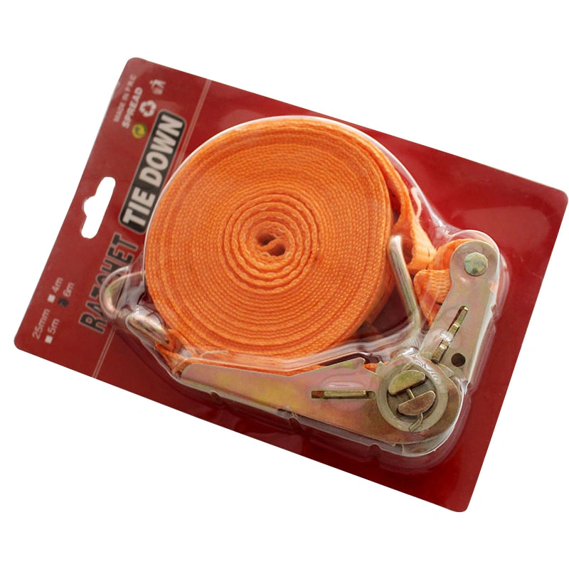 25mm Orange Cargo Lashing Belt with Polyester Ratchet Tie Down