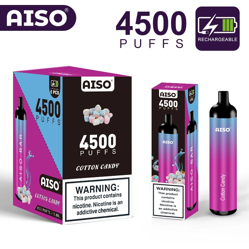 Newest&Hottest Disposable/Chargeable Vape Pen Style Aiso Bar 4500 Puffs Electronic Gift for Christmas