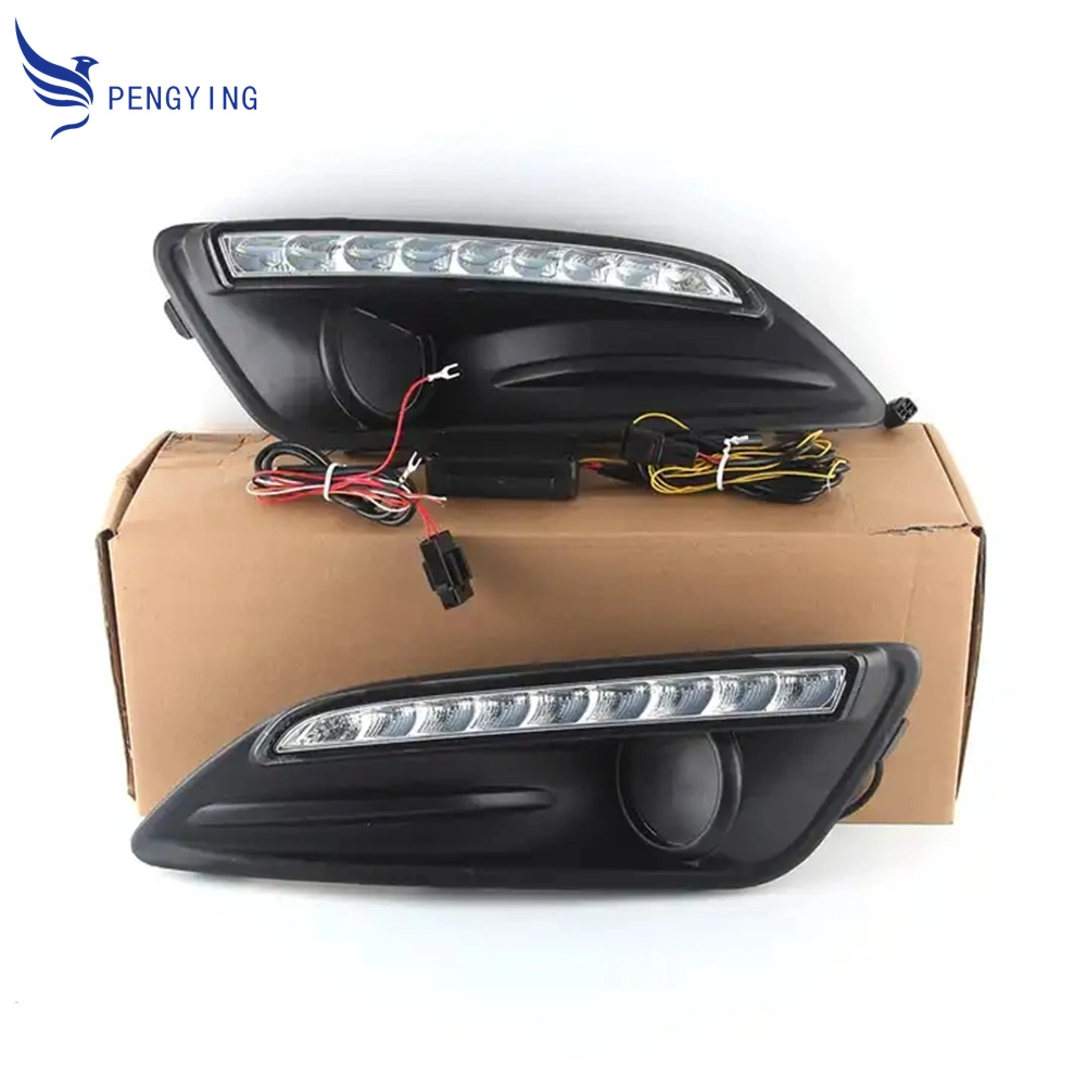 Kfz-Teile LED DRL für Ford Fiesta 2013-2016 Tagbetrieb Blinker- Nebelscheinwerfer Bumper-Scheinwerfer Vorn