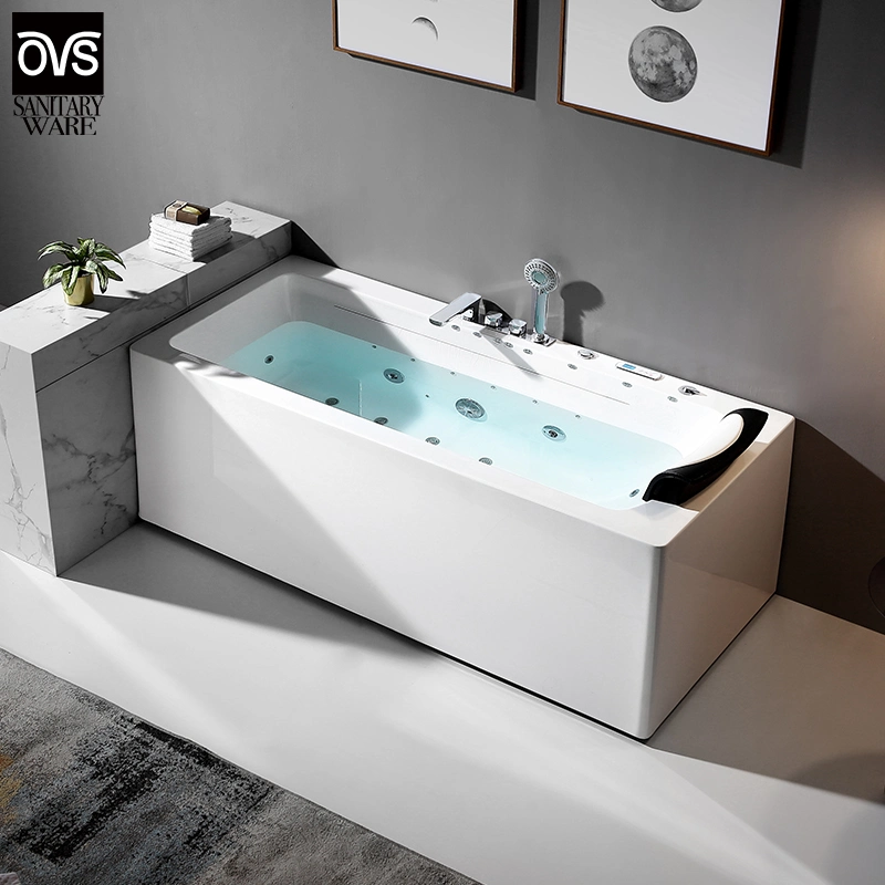 Hotel Family Sanitary Ware Bathroom Acrylic Bathtub with Whirlpool Massage