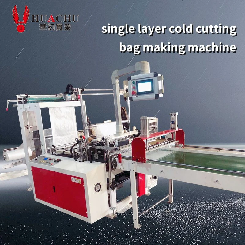 HDPE LDPE PE Nylon Full Auto Biodegradable Plastic T Shirt Bag Glove Bag Making and Folding Machine Handle Shopping Bag Packing Cutting Machine