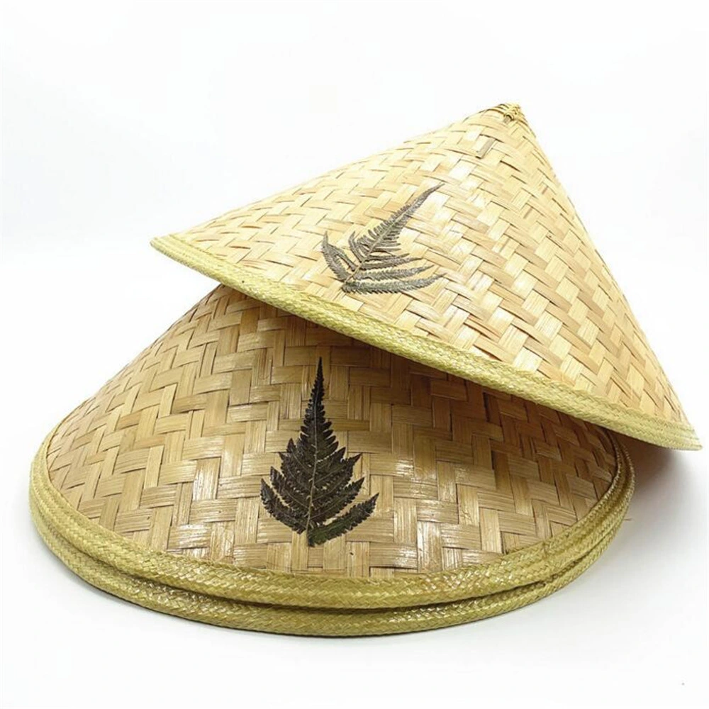 Bamboo Chinese Style Straw Handmade Printing Hat