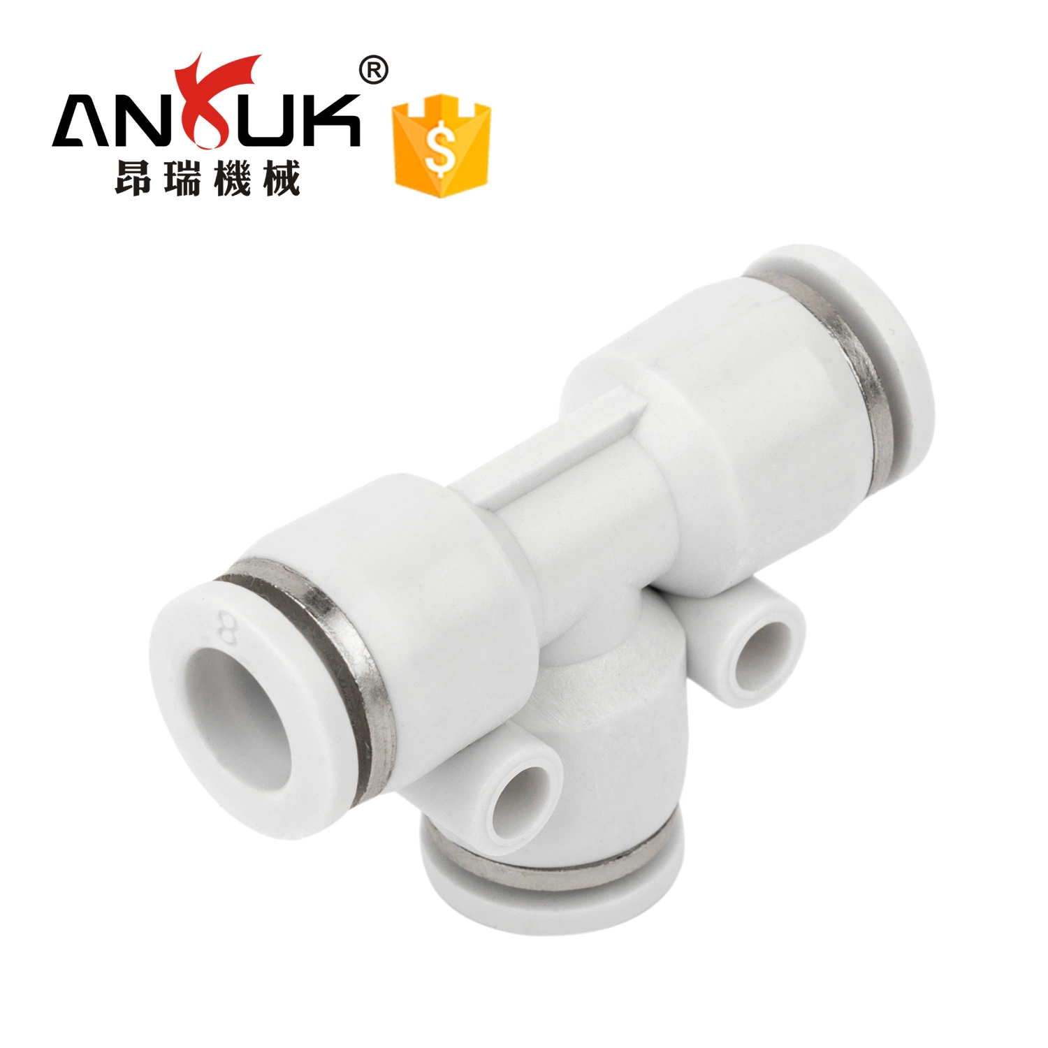 Pneumatic Fittings Quick Connector Plastic PE Type T Fittings