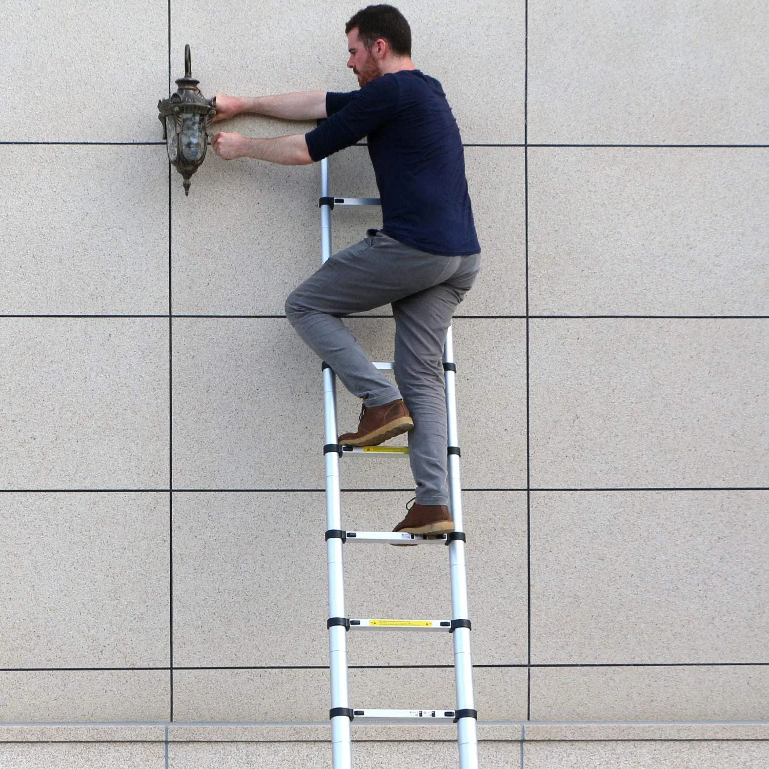 Deliladder suave recta simple extensión de cerca de la escalera telescópica de Aluminio En131