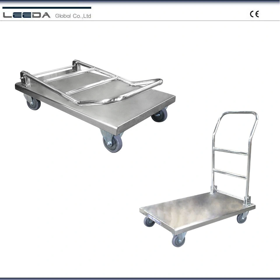 Tres estantes Carro de la plataforma de acero inoxidable para trabajo pesado St3/100una con los frenos