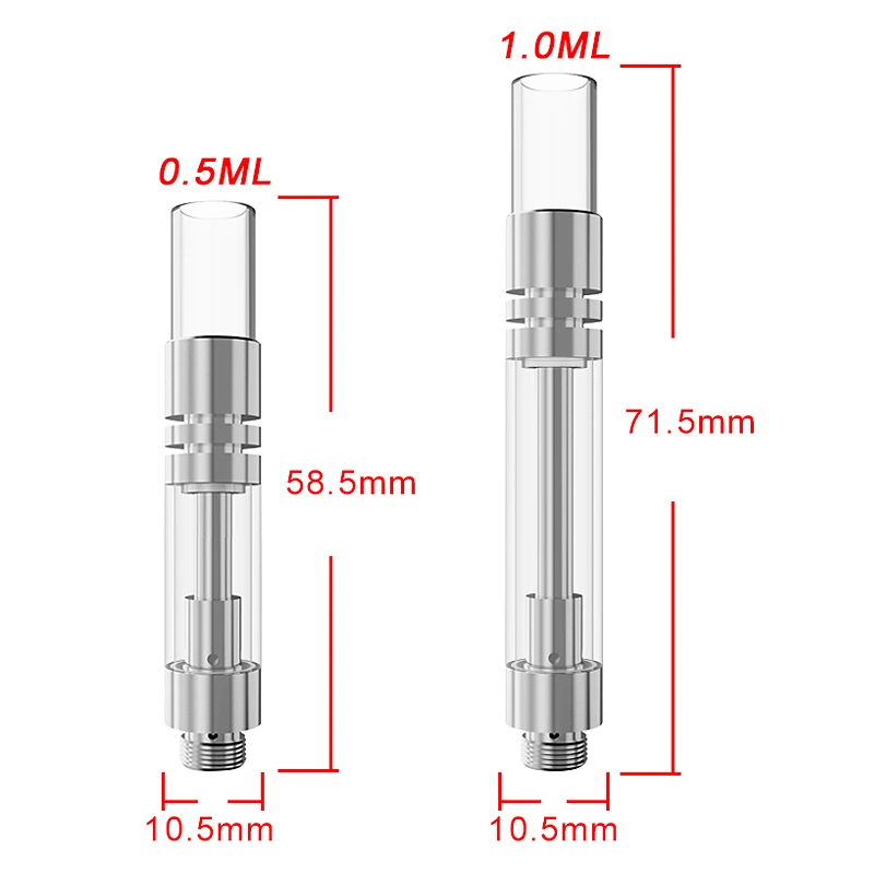 Thick Oil 510 Glass Tank Wickless Ceramic Coil Disposable/Chargeable Delta Vape Cartridge with Glass Mouthpiece