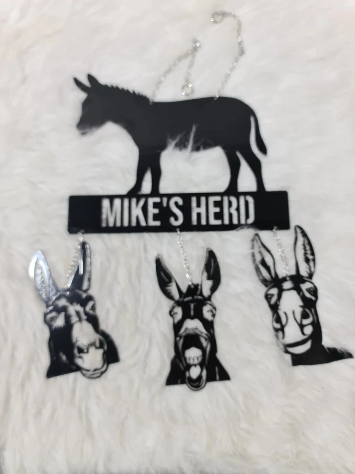 Custom Donkey Farmhouse Metal Wind Chime, Gift for Farmer