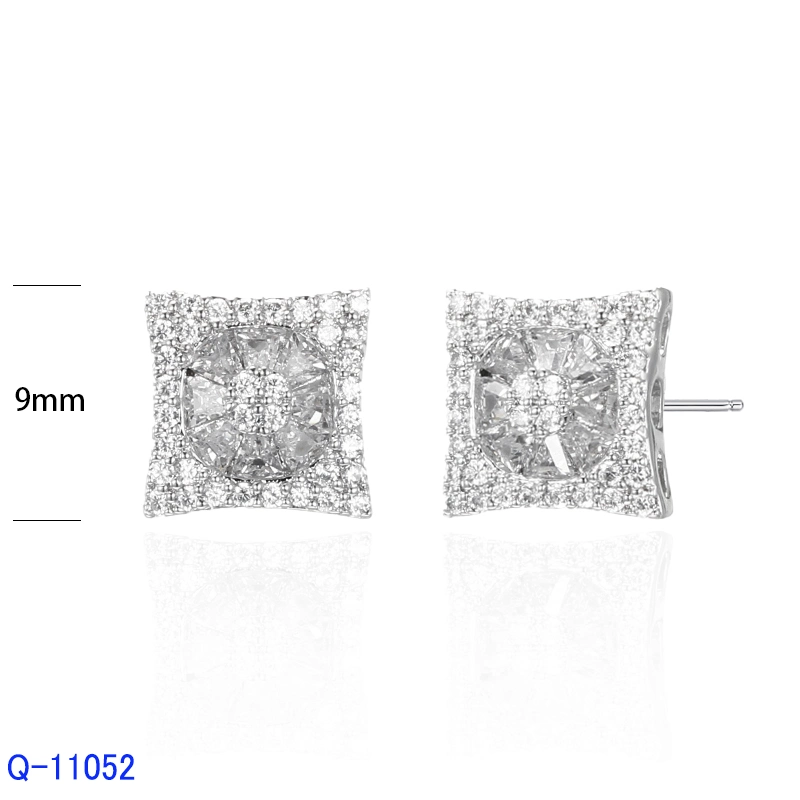 New Design 925 Sterling Silver Fashion Jewelry Zircon Stone Stud Earrings for Women