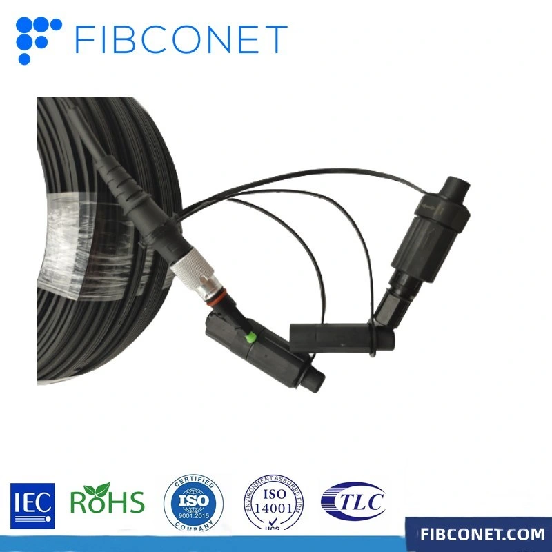 FTTH Three in One Hw/Optitap/Slim Optical Fiber Waterproof Connector with Fast Connector and Drop Cable