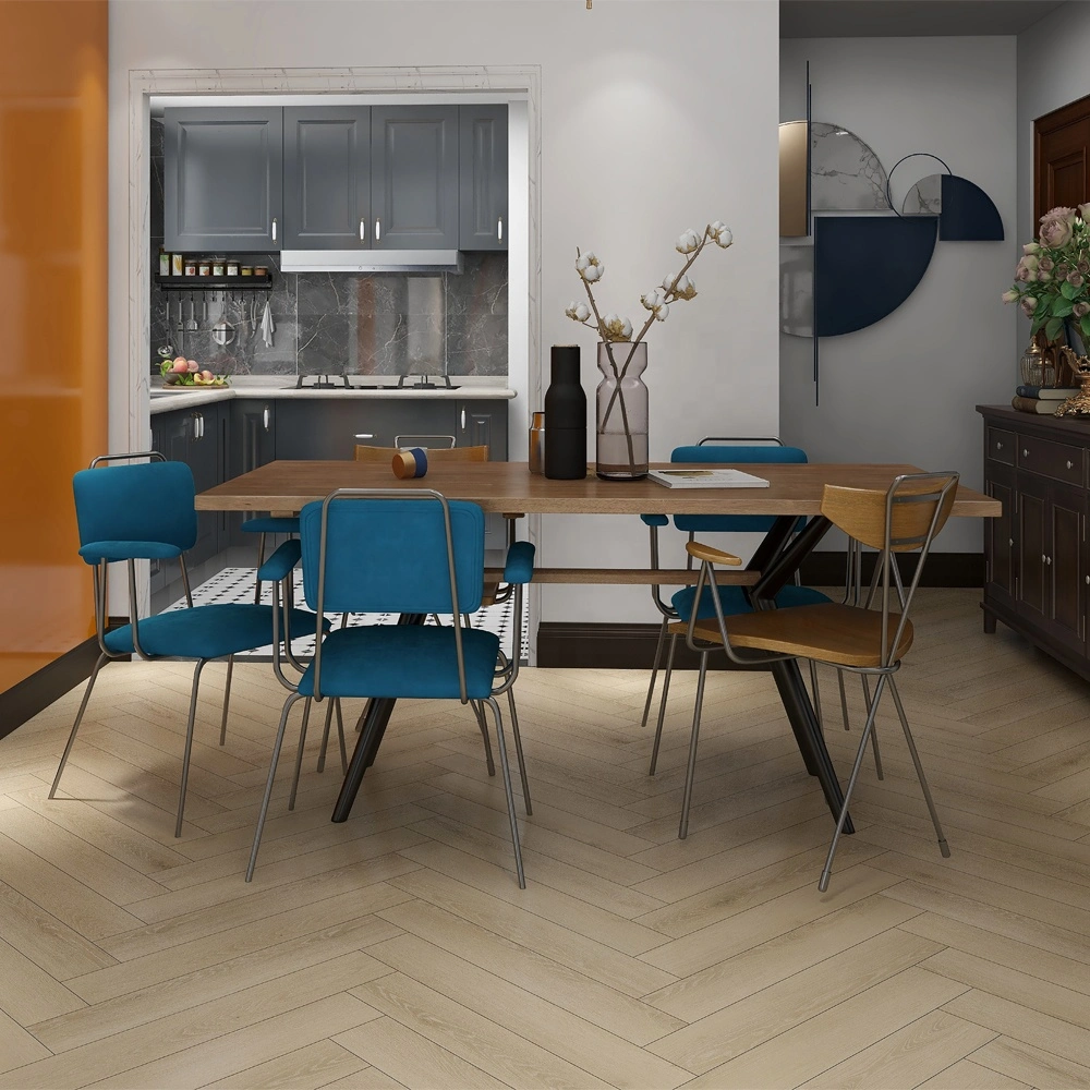 Natural Wire Brushed Oak Herringbone Laminate Flooring Hot Sale Products with Unizip Click