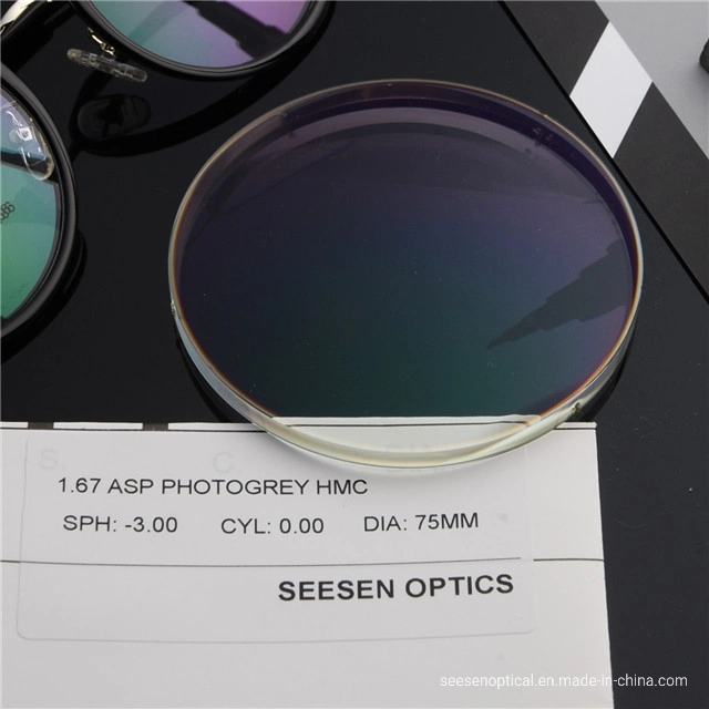 Prescription Lenses Cr-39 High Index 1.67 Aspheric Lens Photochromic Lenses