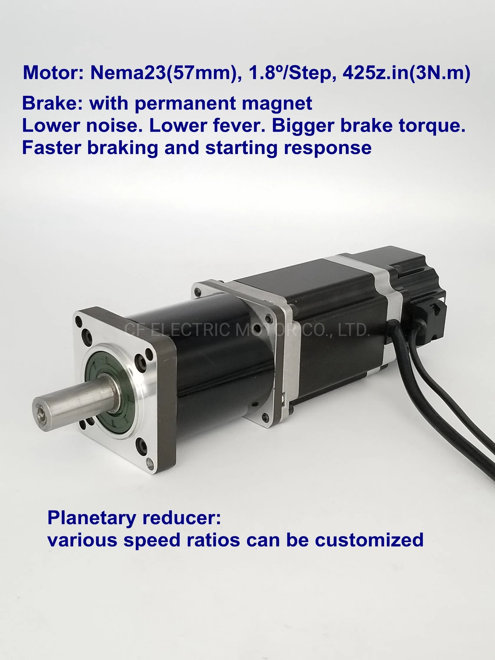 2-Phasen-Hybrid-Schrittmotor mit Permanent Magnet Brake und Reduzierstück 57sth112