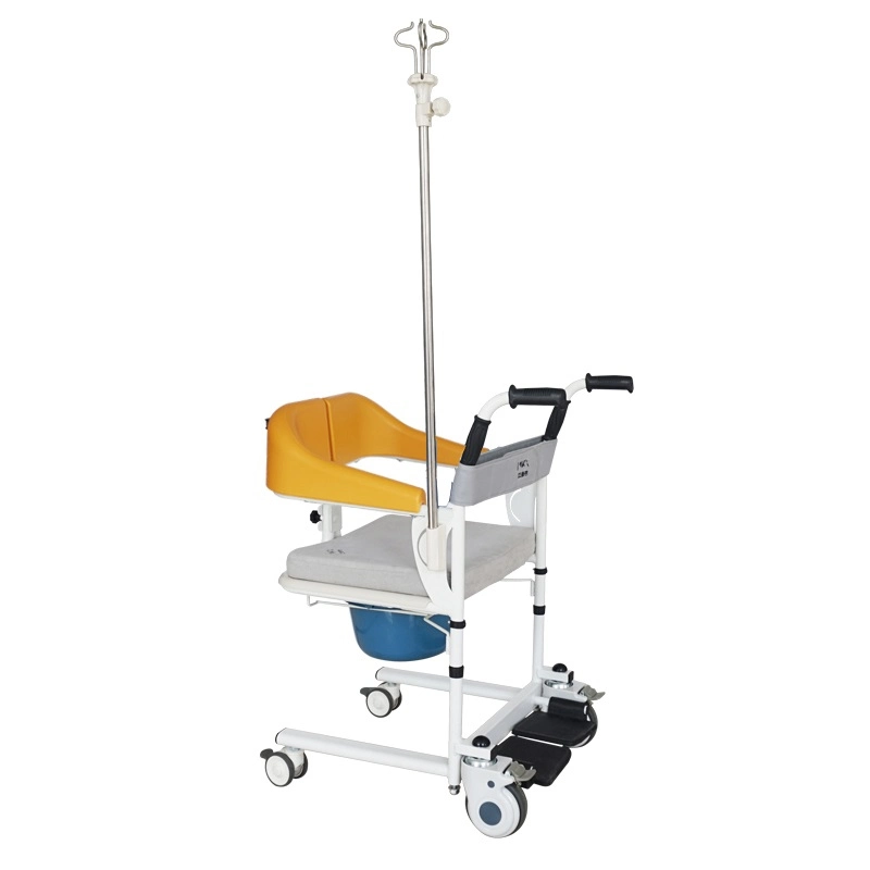 Trasladar paciente de cama a silla Ducha silla Terapia de Rehabilitación Suministros levantamiento de traslado de pacientes silla Commode suministros de atención médica