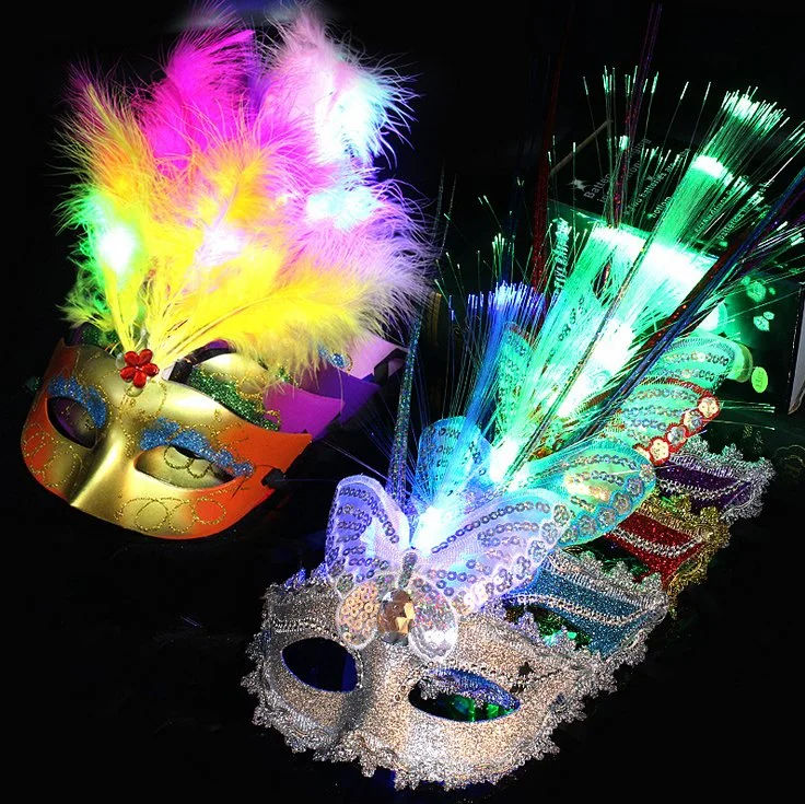 Custom LED Flashing Lights Mask Butterfly Drizzle Mask for Party Costumes Props