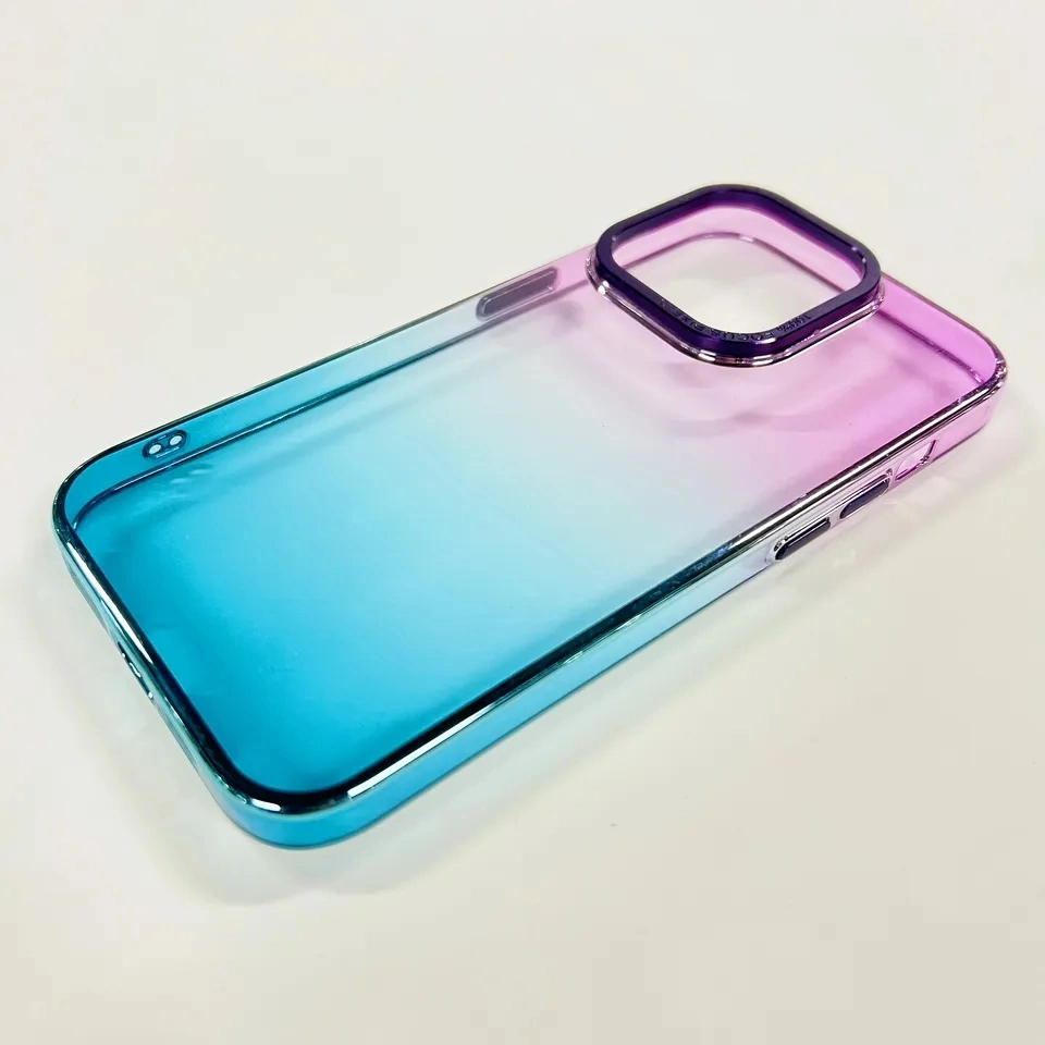 Popular Girls Pink Bling Phone Cases Gradient Color Transparent TPU PC Protective Phone Cover for Phone 11 12 13 14 PRO Max